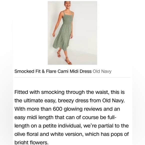 Old Navy Smocked Fit & Flare Cami Midi Dress - Picture 2 of 2